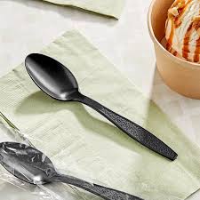 PLASTIC TEASPOON / BLACK HEAVYWEIGHT / 1,000 PER CASE