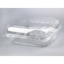 9 X 9.5 / 3 CMPMT / CLEAR PLASTIC HINGED TRAY (200/CS)