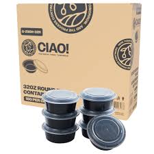 32 OZ ROUND MICROWAVEABLE CONTAINER WITH LID / 150 PER C