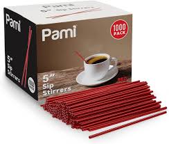 SIP STIR STRAW / 7.5" / RED WI TH WHITE STRIPE (1,000/BOX) (1