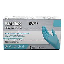 LARGE NITRILE GLOVE / BLUE / EXAM GRADE / POWDER