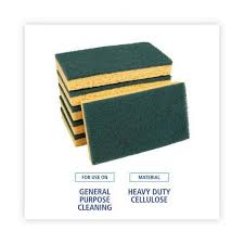 SCRUBBING SPONGE, MEDIUM DUTY, 3.6 X 6.1, 0.75" THICK,