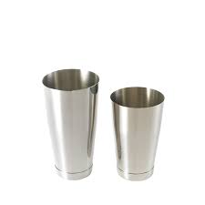 SHAKER TIN / ETCHED / STAINLES STEEL / 28 OZ & 18 OZ SET