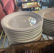9 5/8" IVORY WIDE RIM ROLLED EDGE STONEWARE PLATE (24/CS)