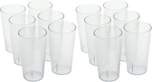 16 OZ CLEAR STACKABLE PEBBLED TUMBLERS - 12PK