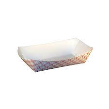 #500 RED CHECK FOOD TRAY / 500 PER CASE