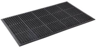 3' x 5' BLACK RUBBER ANTI-FATIGUE FLOOR MAT WITH