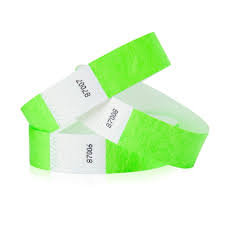 NEON GREEN NUMBERED WRISTBANDS - BOX OF 500