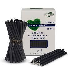 WRAPPED BLACK STRAWS / 8" (50/250/12,500) [WBS] [CASE]