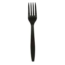 PLASTIC FORK / BLACK /  HEAVY WEIGHT / 1,000 PER CASE