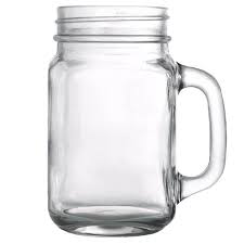 16 OZ BARCONIC MASON JAR MUG GLASS / WITH HANDLE (12/CASE)