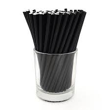 PAPER STRAWS WRAPPED / BLACK / BARCONIC BIODEGRADABLE 7 3/4"