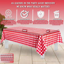 AEP 54X108 RED GINGHAM TABLE COVER