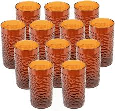 16 OZ. AMBER PEBBLED PLASTIC TUMBLER (12/PACK)