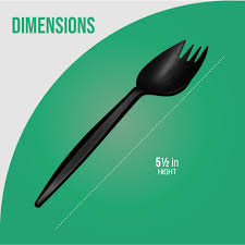 SPORK / BLACK / MEDIUM WEIGHT  PLASTIC / 1,000 PER CASE