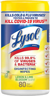 LYSOL WIPES / DISINFECTING WIP ES / 6.75 X 8.5 / LEMON AND LI