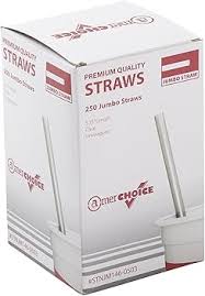 8" UNWRAPPED STRAW / CLEAR [50/250/12,500] [UWST] [CASE]