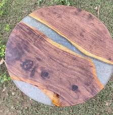 24" X 30" WOODEN TABLE TOP / CLEAR EPOXY FINISH