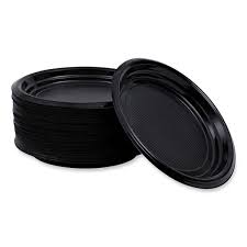 6 INCH PLASTIC PLATE / BLACK (1,000/CS)