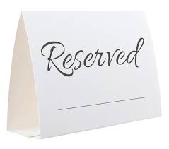 RESERVED / TABLETOP SIGN / STAMPED (EACH)