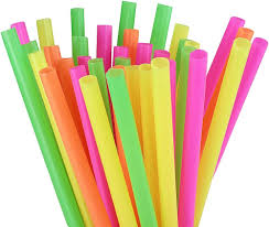 NEON DRINKING STRAW 8', BOX OF 250 PIECES
