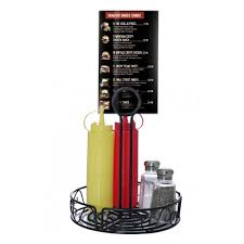 CONDIMENT CADDY WITH BUILT IN MERCHANDISING RING - BLACK