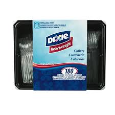 DIXIE / PLASTIC CUTLERY, FORKS, HEAVYWEIGHT, CLEAR,