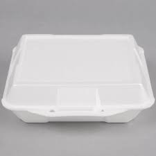 9 X 9 / 3 CMPMT / WHITE FOAM HINGED TRAY / 200 PER CASE (CS