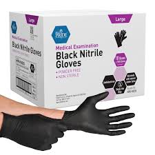 NITRILE POWDER-FREE /  LARGE / BLACK / 100 PER BOX (10/CS)