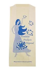 SANITARY DISPOSAL BAGS / WHIT EITH BLUE INK PRINT (1,000/CS)
