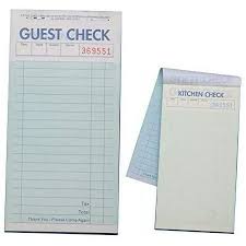 GUEST CHECK / 2 PART GREEN AND WHITE / CARBON (50/CASE)