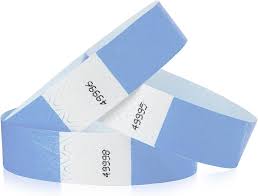 PAPER WRISTBANDS - 3/4" LIGHT BLUE - (500/BOX)