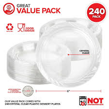 CRYSTAL 6" CLEAR PLASTIC PLATE / 240 PER CASE (CASE)