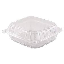 8.3 X 8.3 / 1 CMPMT / CLEAR PLASTIC HINGED TRAY (250/CS)