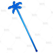 BARCONIC DRINK SWIZZLE STICK - PALM TREE ASSORTED COLORS 100