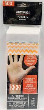 NEON ORANGE NUMBERED WRISTBANDS - BOX OF 500
