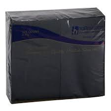 EIGHTH FOLD DINNER NAPKIN / BLACK / 2-PLY / 15 X 17 /