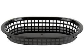 FAST FOOD BASKET / BLACK / OVAL / 11" X 7" (12/PK)