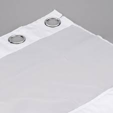 SHOWER CURTAIN / DOUBLE H / WHITE / 71 X 74 / HOOKLESS