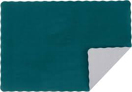 10" X 14" HUNTER GREEN COLORED PAPER PLACEMAT WITH SCALLOPED