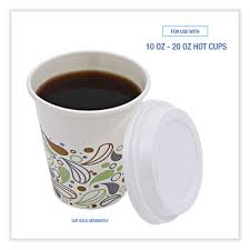 HOT CUP LID / WHITE / FITS 10-20 OZ BOARDWALK HOT CUP