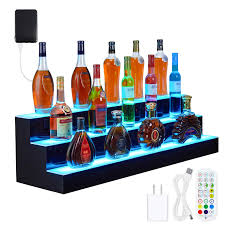 LIQUOR SHELF / 3 TIER / INSIDE CORNER / BLACK / LED (EACH)