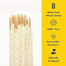 7.75" HAY STRAWS / NATURAL WHEAT BIODEGRADABLE (500/PACK)