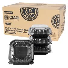 8 X 8 / MICROWAVEABLE 1-COMPARMENT BLACK / CLEAR
