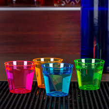 1 OZ PLASTIC SHOT CUPS / ASSORTED NEON (60/PACK)