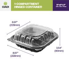 9 X 9 X 3 / PLATIC HINGED MICROWAVABLE 1 COMPARTMENT /