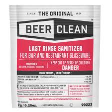 BEER CLEAN / BEER GLASS SANITIZER / POWDER PACK / .25