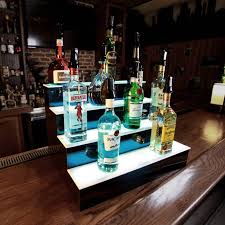 LIQUOR SHELF / 4 TIER / BLACK / MULTI COLOR LED'S / 36"