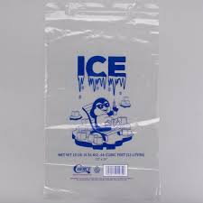 10 LB. CLEAR PLASTIC ICE BAG WITH ICE PRINT - (1000/CASE)
