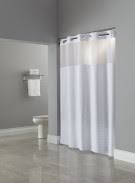 SHOWER CURTAIN / WHITE / 71 X 74 / WITH WINDOW / 100%